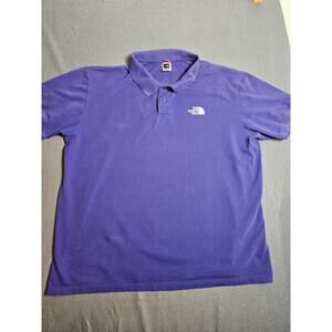 The North Face Polo Shirt Mens 2XL Purple Golf Short Sleeve Front Casual Preppy
